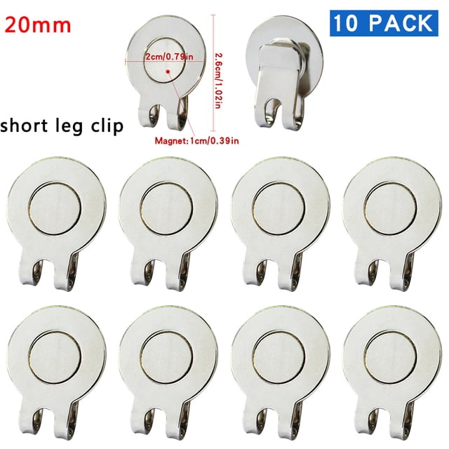 10 pcs Golf Hat Clip Magnetic Metal Golf Cap Clips Golf Accessories For Golf Ball Mark Marker Drop Ship Short Leg