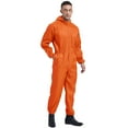 thumbnail image 4 of YONGHS Mens Dustproof Coveralls Long Sleeve Workwear Suit Mechanic Work Hooded Jumpsuit with Pockets Orange M/165, 4 of 6
