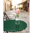 thumbnail image 4 of Fitted Round Tablecloths Table Covers 55-60in,Modern Minimalism Hunter Green Waterproof Elastic Edged Table Cloth for Kitchen Dining Holiday Party Tables Decor,St Patricks Olive Green, 4 of 6