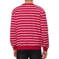 thumbnail image 3 of INSPIRE CHIC Men's Striped Sweatshirt Regular Fit Round Neck Long Sleeves Printed Pullover Sweatshirts L Red White, 3 of 4