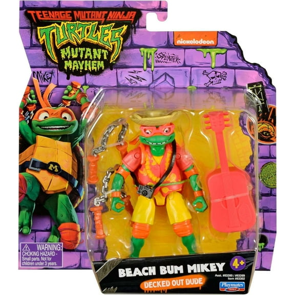 Teenage Mutant Ninja Turtles Mutant Mayhem Figure - Beach Bum Michelangelo by Playmates Toys