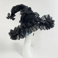 thumbnail image 4 of Slccxzc Foldable Witch Hat Dark Bat Wizard Wide Brim Pointed Gothic Lolita Headwear for Halloween Party, 4 of 7