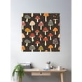 thumbnail image 2 of Mushrooms Pattern - Goblincore Aesthetic - Neutral Earthy Colors - Gift For Forage Lovers - Nature Forest Amanita Muscaria Foraging Poster Wall Art, Modern Wall Decor, 24x24 UNFRAMED, 2 of 3