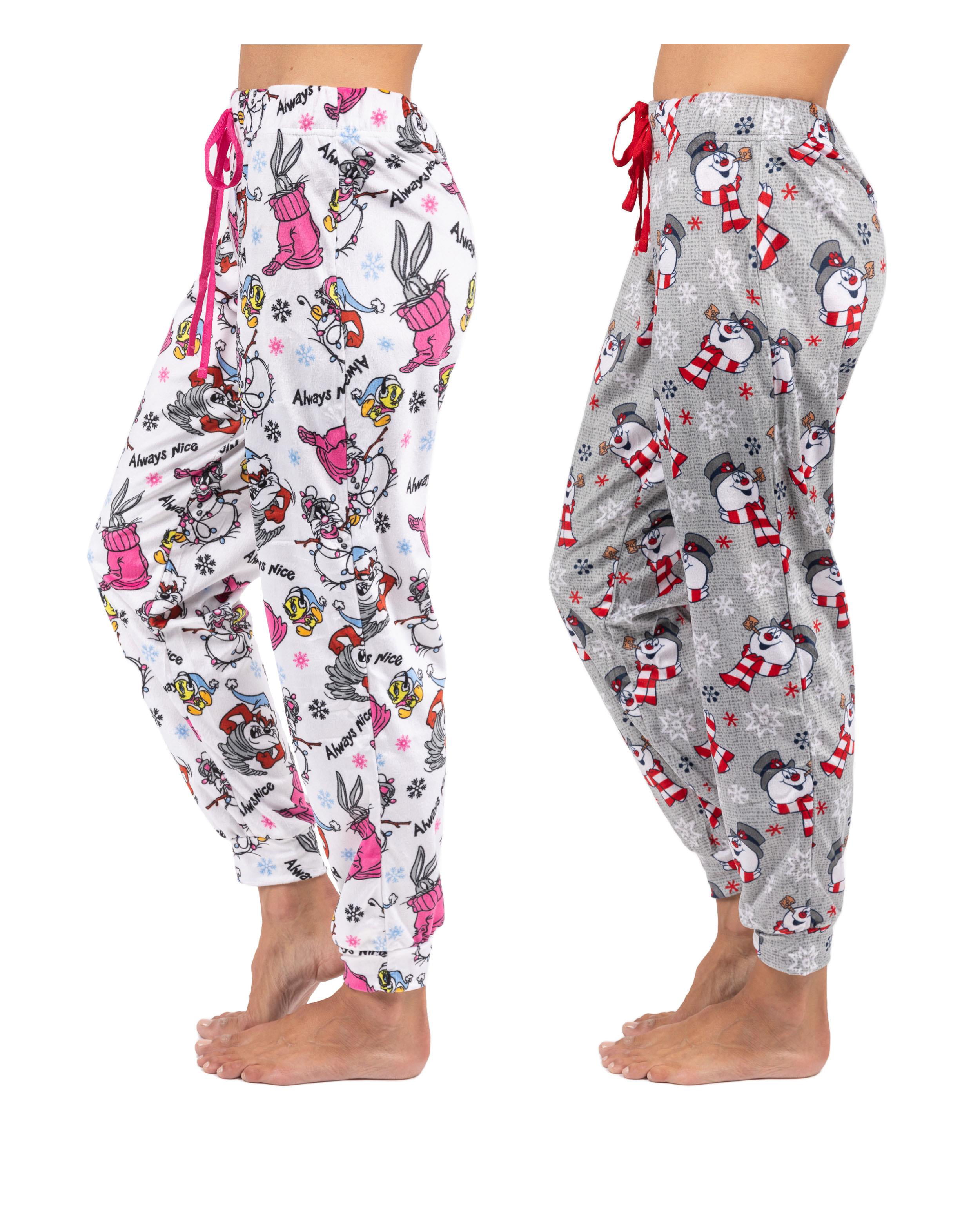 Disney 2 Pack Womens Pajama Sleepwear Pants Female, Mickey/Stitch 