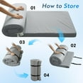 thumbnail image 4 of Memory Foam Camping Cot Mattress Pad, 3 Inch Thick Sleeping Pad with Waterproof Cover, 72"×24"×3" Non-Slip Portable Roll up Cot Mattress Pad Mat for Travel Truck Bed Tent, Not for 75"×30", Gray, 4 of 7