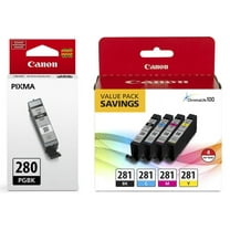 Genuine Canon CLI-281 BKCMY 4-Color Ink Tank Value Pack Canon PGI-280 Pigment Black