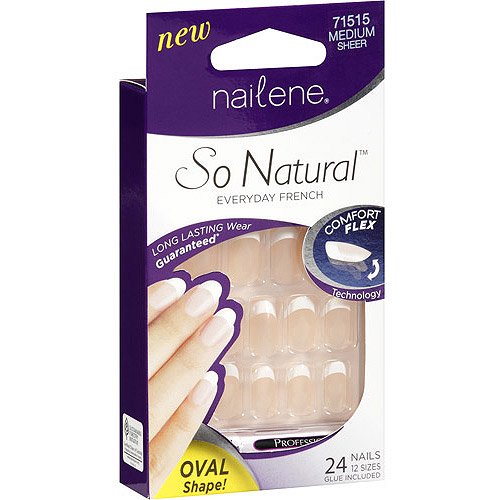 Nailene So Natural Oval Artificial Nails, 71515 Medium ...