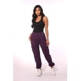 thumbnail image 3 of Straight Leg Cargo Pants With Bungee Cord Ties - Purple, 3 of 11