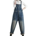 thumbnail image 2 of JNGSA Jumpsuits for Women,Women's Denim Jumpsuit with Pocket Button Loose Denim Jumpsuit Jean Pants Strap Pants Loose Jumpsuit for Women Baggy, 2 of 7