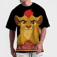 thumbnail image 3 of Camiseta para hombre con estampado 3D de Rey León divertido, moda urbana, informal, de verano, con cuello redondo, manga corta, camiseta de gran tamaño, 3 of 5