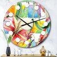 thumbnail image 2 of Designart 'Retro Floral Botanical I Mid-Century Modern Wall Clock, 2 of 4
