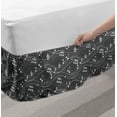 thumbnail image 2 of Music Bed Skirt, Abstract Theme Wavy Stripes Musical Notes Composition Treble Clef Illustration, Elastic Bedskirt Dust Ruffle Wrap Around for Bedding Decor, 4 Sizes, Dimgray and White, by Ambesonne, 2 of 2