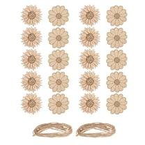 USHOBE DIY Craft Making Wooden Sunflower 20Pcs 3.15X2.76X0.20In