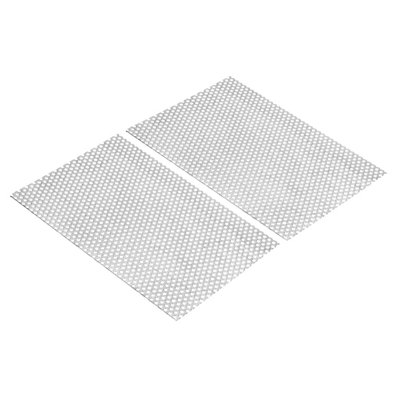 Unique Bargains 11.8'x8' 304 Stainless Steel Perforated Sheet 0.2' Hole Metal Mesh Plate Screen Decorative Ventilation 2 Pcs