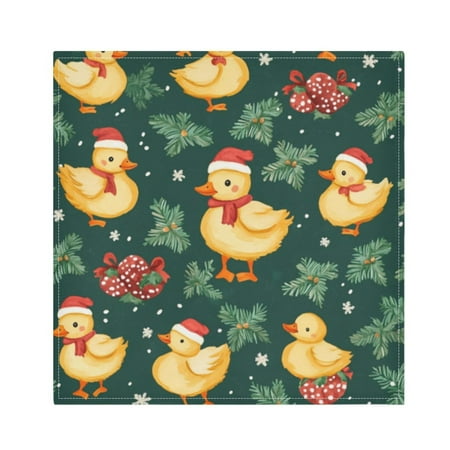 

Napkin Satin Napkin 20*20Inchx4 Kitchen Towel Dinner Plate Towel Decorative Towel Napkin Tea Towel Suitable For Kitchen Table Christmas Cartoon Duck