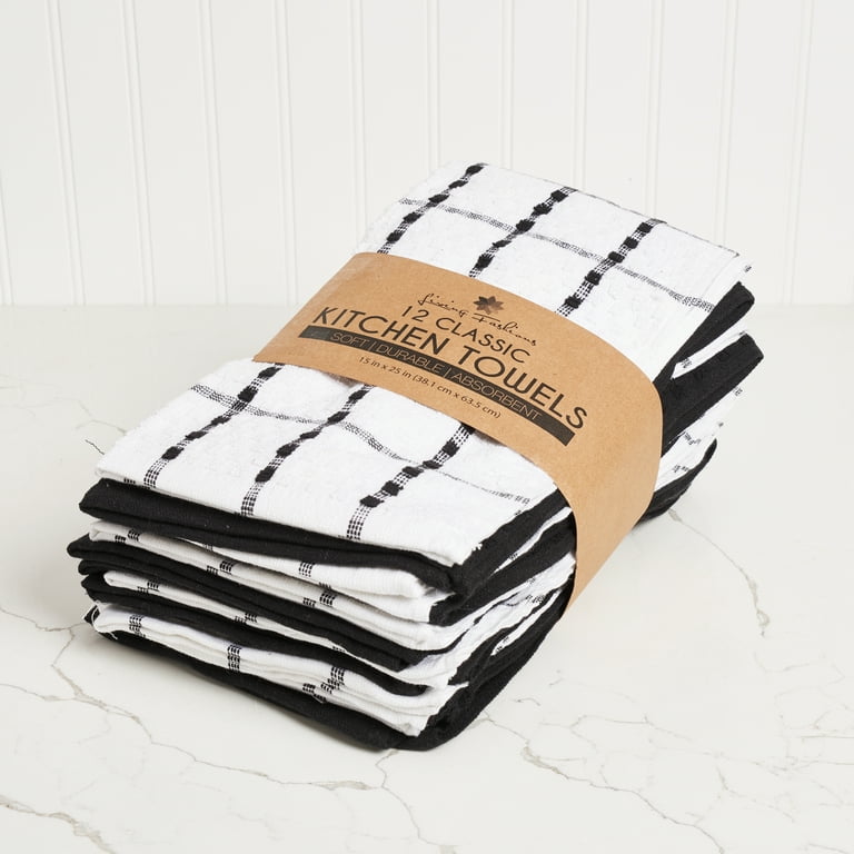 Cosy House Collection 2-Pack Pattern Decorative Kitchen Towel Set - 100% Cotton Dish Cloths for Washing & Drying - 15 inch x 25 inch Soft & Absorbent