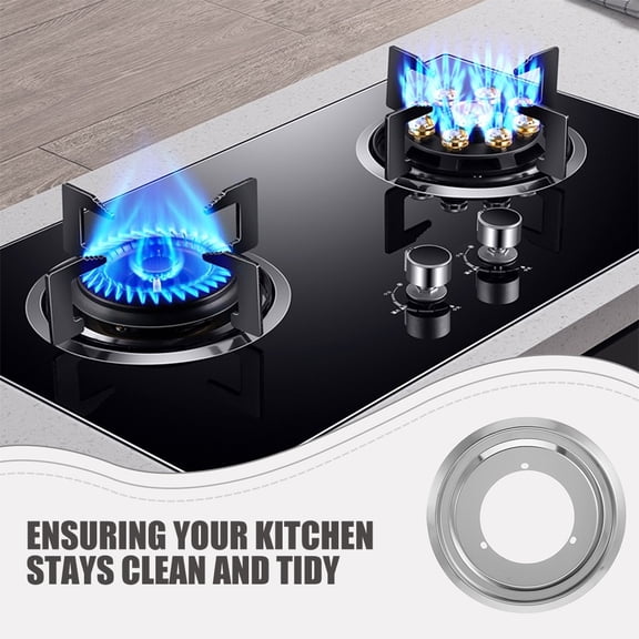 Baluue 9 Inch Stainless Steel Round Burner Drip Pan for Kitchen Range Stove Accessories 1 Set Replacement