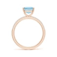 thumbnail image 2 of Angara Natural 2 Ct. Aquamarine with Diamond Classic Ring in 14K Rose Gold for Women (Ring Size: 11.5), 2 of 9