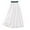 White, variant on QIPOPIQ Womens Cotton Linen A Line Pleated Midi Skirt Elastic Waist Clearance