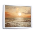 thumbnail image 2 of Designart "Horizon Bathed In Beige And Gold Beach Sunset IV" Coastal Sunset Floater Framed Canvas Art Print, 2 of 5
