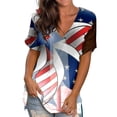 thumbnail image 1 of Blouse d'Été Grande Taille à Manches Courtes pour Femmes, Col Rond, T-Shirts Imprimés, T-Shirt à Manches Courtes, Blouse, Hauts Amples, T-Shirt à Col en V pour Femmes en Liquidation, 1 of 5