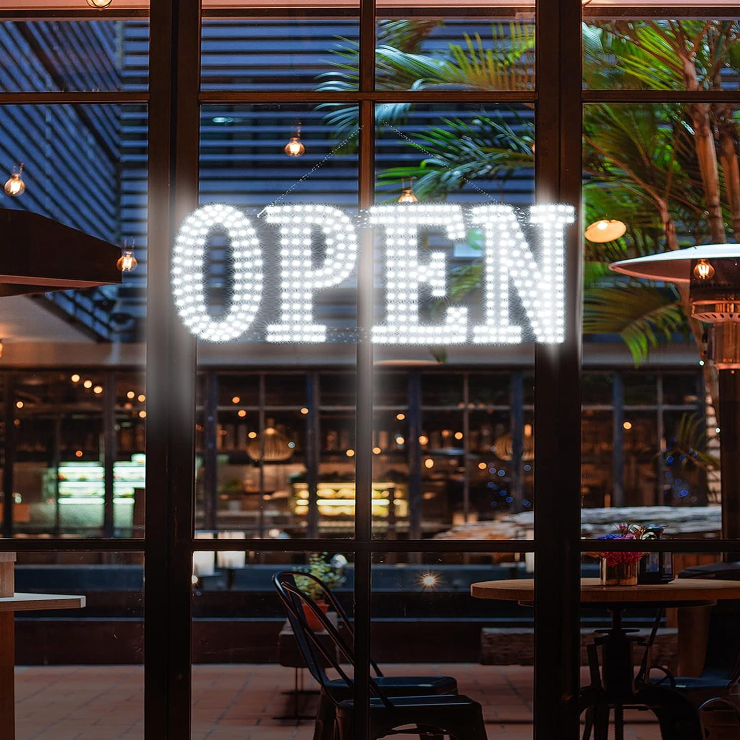 Ultra Bright 40"x14" Large LED Open Sign for Business with Hanging Installation