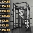 thumbnail image 5 of Mikolo Smith Machine Home Gym, 2200LBS Power Rack with 36pcs Aluminum Pulley, Functional Trainer with Dual 128LBS Weight Stack, Full Body Workout Home Gym, 5 of 16