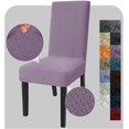 thumbnail image 1 of Stretch Chair Covers for Dining Chairs Set of 2 Decorative Jacquard Dining Room Chair Covers Washable Kitchen Chair Slip Covers for Dining Room, Hotel, Party (2, Light Purple), 1 of 7