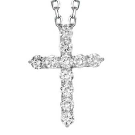 14w Diamond - Ilano Collection PW29040-0.50 14W G-VS-2 0.50 Carat 14K White Gold G-VS-2 Classic Diamond Cross Pendant