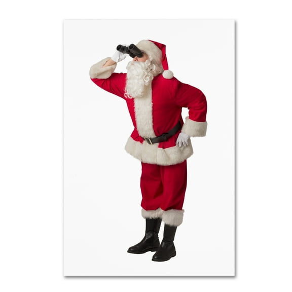 Trademark Fine Art 'Santa-binoculars-15035' Canvas Art by Ed Wheeler