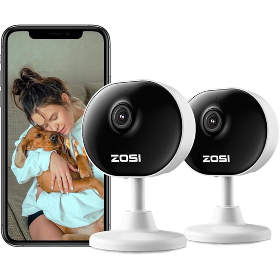 Indoor Security Camera, 2Pack 1080P Home WiFi Camera with Phone App, Smart Motion Detection, 2 Way Audio, Night Vision, C688 Baby/Pet Monitor, SD Card/Cloud Storage, Works with Alexa, Plug-in