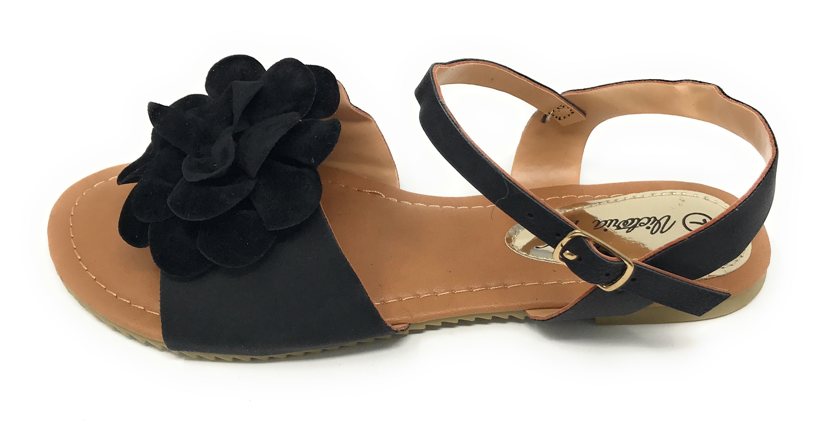 Victoria K Women's Solid Flower Sandals