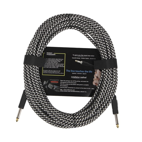 Sonducket Cable de guitarra, Cable de alambre, línea de reducción de ruido, Cables blindados trenzados de Color, accesorios para amplificador Accesorios para instrumentos musicales Blanco