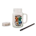 thumbnail image 2 of Harry Potter Hogwarts Crest 21 Ounce Glass Mason Jar With Lid and Straw, 2 of 7
