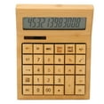 thumbnail image 3 of Calculadora de bambú Calculadora de función ecológica con batería alimentada por energía solar y pantalla LCD digital de 12 bits para la escuela, 3 of 5