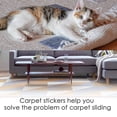 thumbnail image 3 of 16 Pcs Double Sided Washable Removable Anti Curling Corner Carpet Gripper, Non Slip Renewable Adhesive Rug Tape for Hardwood Floors and Tile-White, 3 of 9