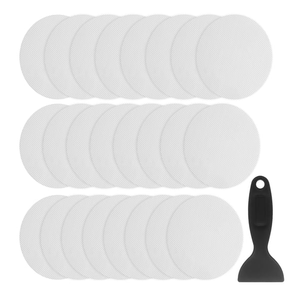 Uxcell 24pcs Non Slip Bathtub Stickers 4" Oval Style Decals with Scraper White