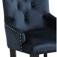 thumbnail image 3 of Varian II Dark Navy Velvet Side Chair - Elegant Parson Design, 22" Seat, Black Legs. Living Room Accent Chair with Button Tufting, Wooden Frame., 3 of 6