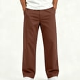 thumbnail image 3 of Lmnyox Boy's Pants Casual Plain Elastic Waist Straight Leg School Uniform Teen Loose Trousers with Pockets, 3 of 9