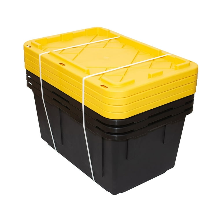 Greenmade Large Stackable Storage Tote Containers Heavy Duty Plastic Bins 27 Gallon 4 Pack Walmart