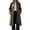 Brown, variant on Women's Collared Plaid Wool Blend Jacket, Long Sleeve Button Down Long Coat, Sizes S-2XL