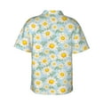 thumbnail image 4 of Xecao Daisies Flowers print Hawaiian shirt - a stylish short-sleeve button-down for men, perfect for casual beach and tropical outings., 4 of 9