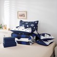 thumbnail image 6 of Homewish Abstract Xmas Tree 7pcs Bedding Comforter Set,Chic Snowflake Queen Bedding Sets,Blue Plaid Grid Queen Sheet Sets For Kids,Ultra Soft Home Decor Reversible, 6 of 8