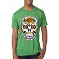 thumbnail image 1 of Wild Bobby, Day Of The Dead Sugar Skull Pop Culture Men Premium Tri Blend Tee, Envy, XX-Large, 1 of 5