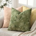 thumbnail image 2 of decorUhome Throw Pillow Covers 18x18 inch Decorative Pillow Covers for Couch Sofa Floral Pillowcase Indoor and Outdoor (Olive Green), 2 of 10