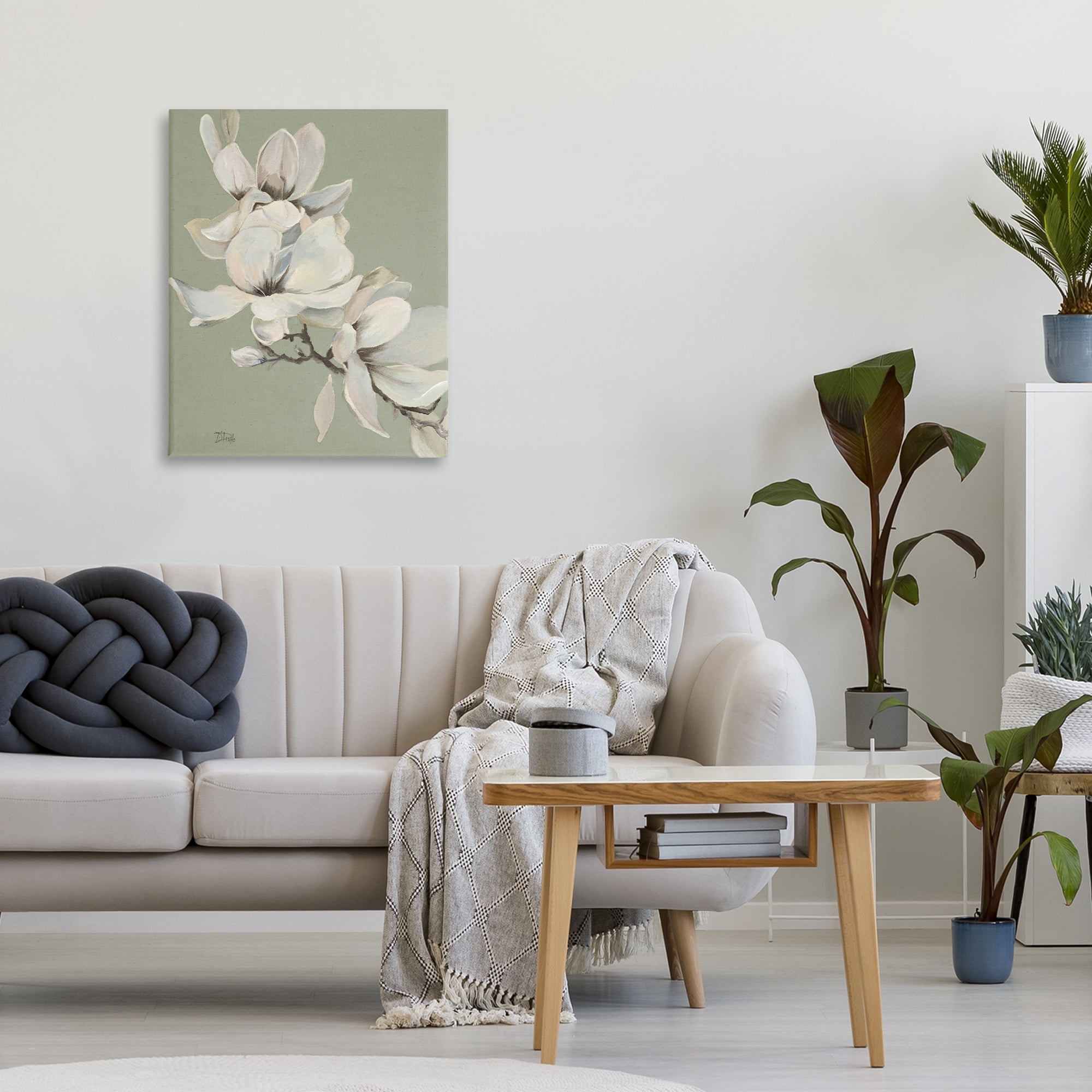 Stupell Industries Magnolias on Sage Florals Canvas Wall Art, design by Patricia Pinto