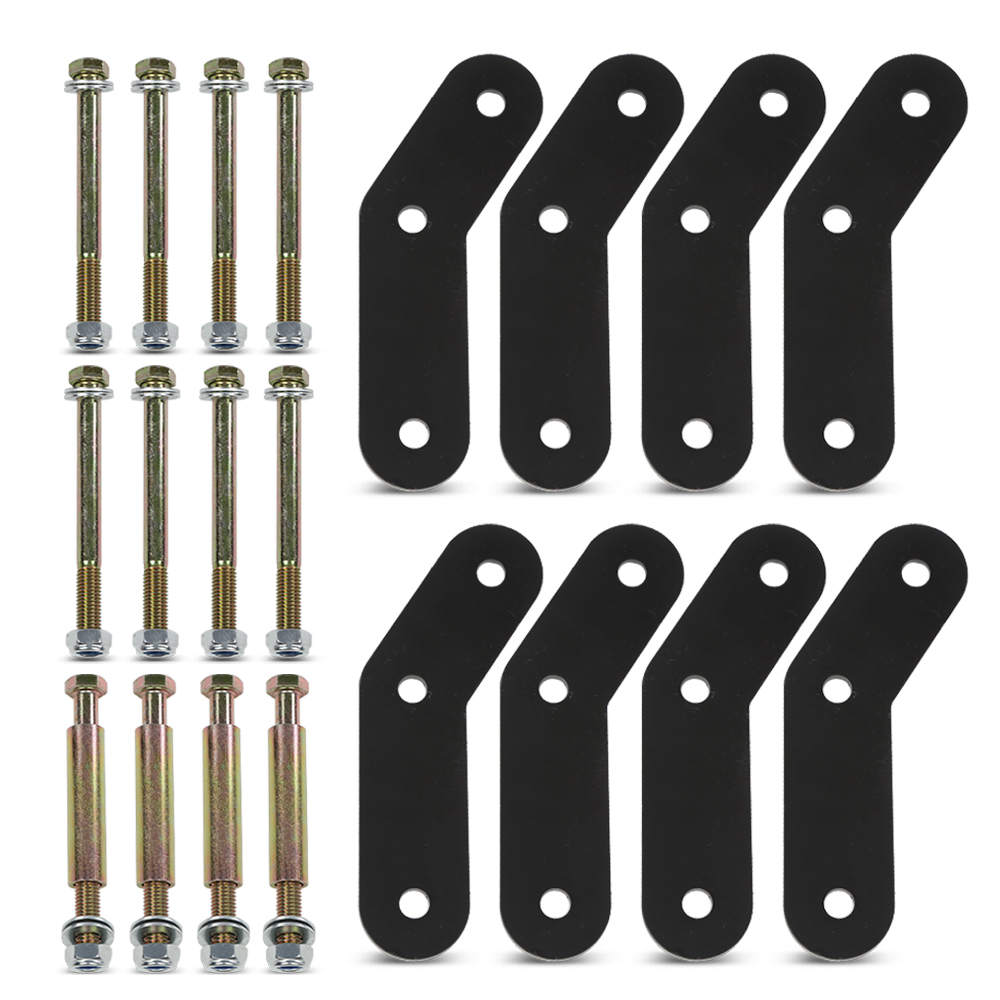 CROSSDESIGN Front + Rear 2" Shackle Relocation Lift Kit Fit for 1987-1995 Jeep Wrangler YJ