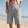thumbnail image 2 of PIMSSY Men Casual Shorts Summer Comfortable Breathable Lightweight Loose Fit Plain Design Everyday Wear Stretch Solid Color Outdoor Male Trendy Bottoms, 2 of 8