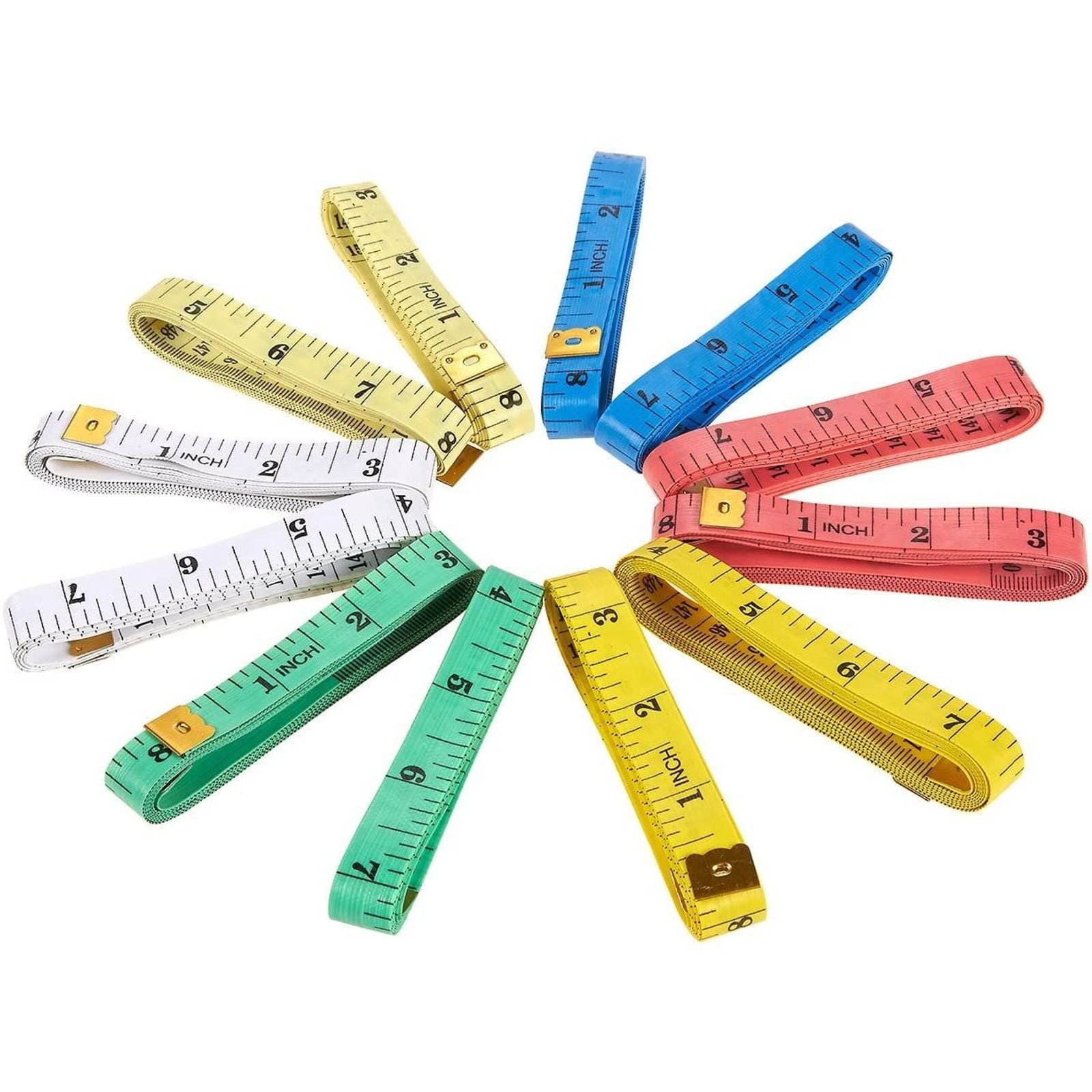 4 Different Colors 60 inches / 150 cm Random Color 12PCS Soft Tape Measure Used for Sewing Cloth Ruler and Body Measuring Tape