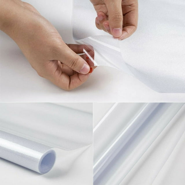 Graflsoa Adhesive-Free Frosted Privacy Film for Windows and Doors, Easy-to-Apply PVC Glass Cover, 10m x 60cm, No Glue Needed, Light Diffusion & Privacy Protection